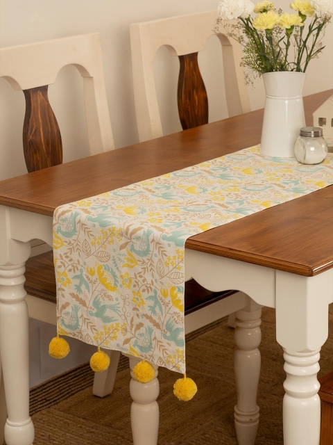 

The Yellow Dwelling Yellow Floral Print 4-Seater Cotton Runners