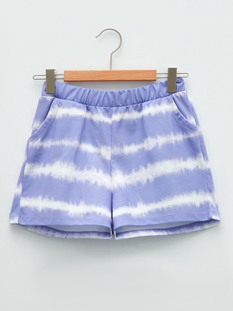 

LC Waikiki Girls Lavender & White Dyed Shorts