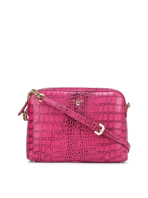 

Da Milano Pink Checked Leather Structured Sling Bag
