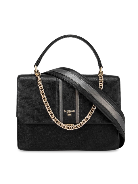 

Da Milano Black Leather Structured Satchel