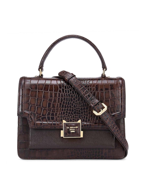 

Da Milano Brown Textured Leather Bucket Satchel
