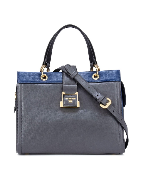 

Da Milano Grey Leather Structured Handheld Bag