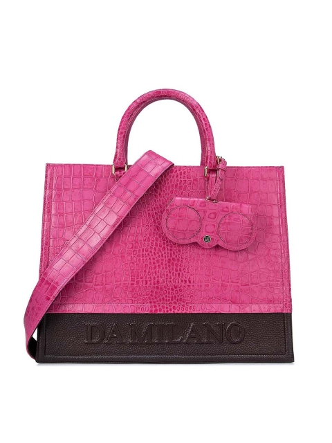 

Da Milano Pink Colourblocked Leather Shopper Handheld Bag