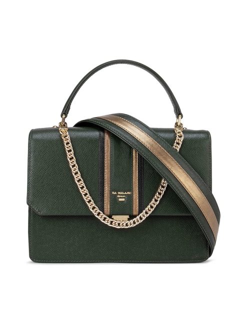 

Da Milano Green Textured Leather Bowling Satchel