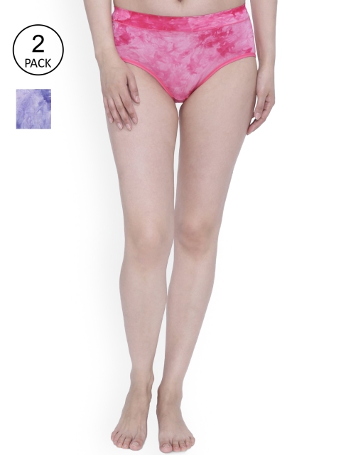 

Anoma Women Pack Of 2 Pink & Blue Tie & Dye Printed Briefs