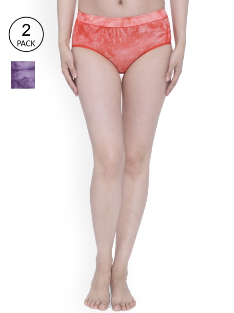 

Anoma Women Pack of 2 Printed Hipster Briefs, Red