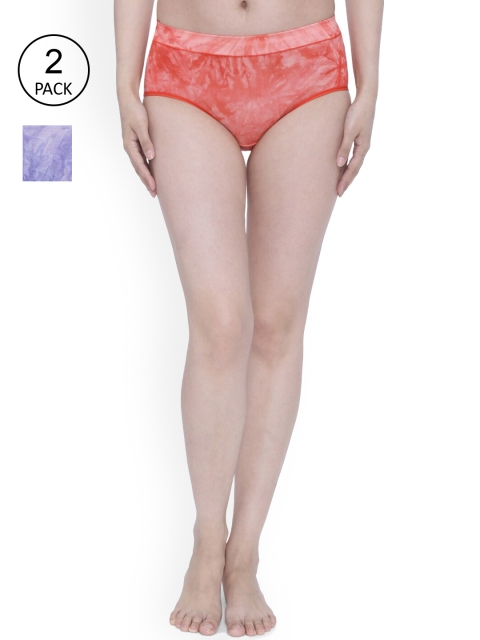 

Anoma Women Pack Of 2 Printed Hipster Briefs, Red