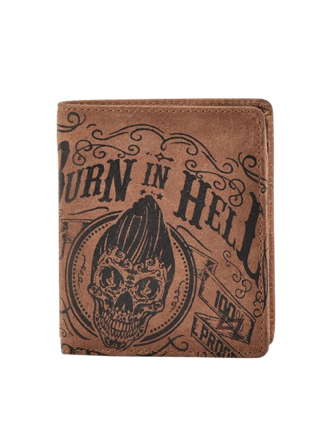 

Leather Zentrum Men Brown Printed Two Fold Wallet