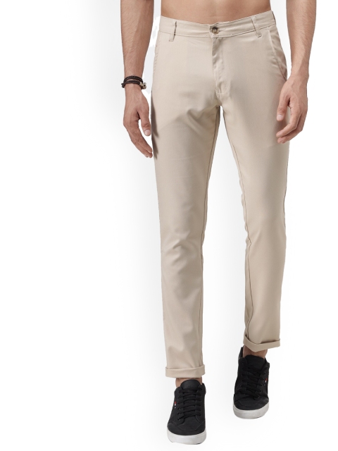 

Vandnam Fabrics Men Beige Smart Slim Fit Chinos Trousers