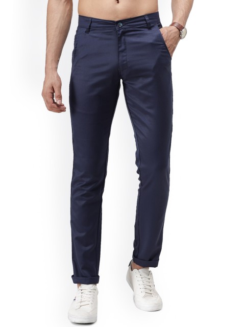 

Vandnam Fabrics Men Blue Smart Slim Fit Chinos Trousers