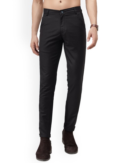 

Vandnam Fabrics Men Black Smart Slim Fit Chinos Trousers