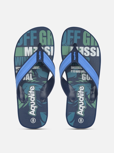

Aqualite Men Navy Blue & White Printed Rubber Slip-On