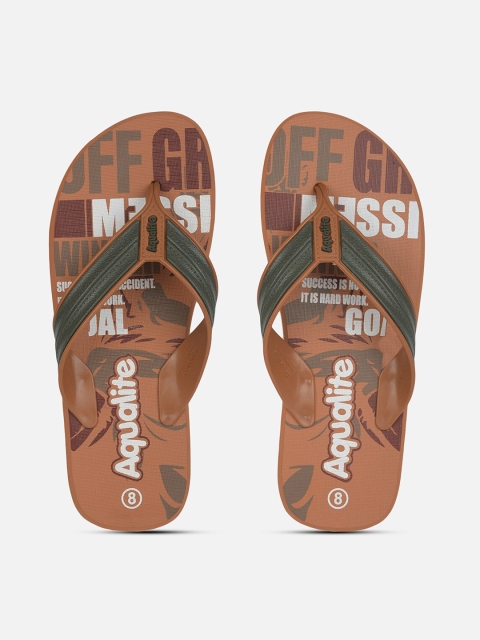

Aqualite Men Beige & Pink Printed Rubber Slip-On
