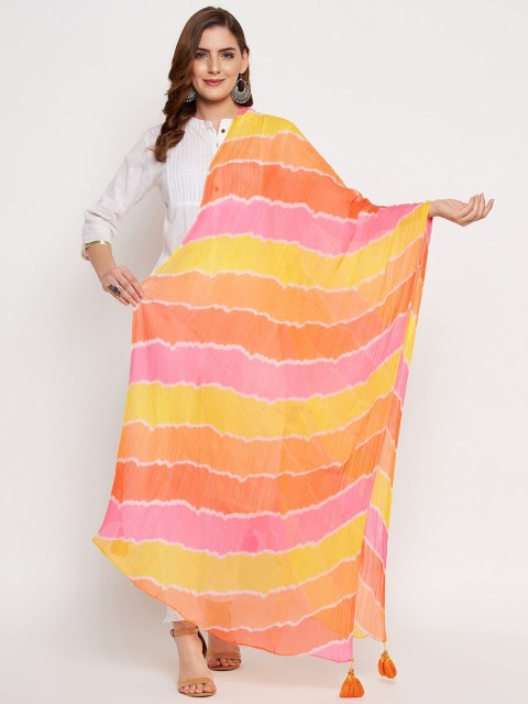 

Clora Creation Yellow & Pink Printed Dupatta