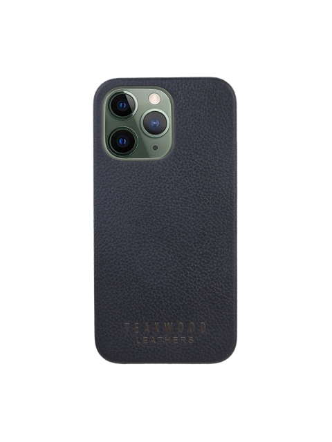 

Teakwood Leathers Black Solid Leather iPhone 13 Pro Back Case