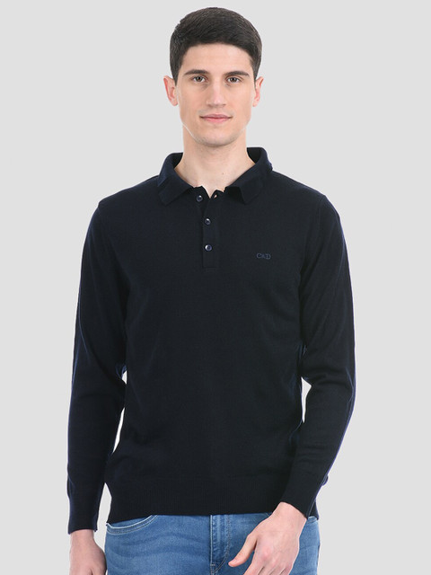 

Cloak & Decker by Monte Carlo Men Navy Blue Polo Collar T-shirt
