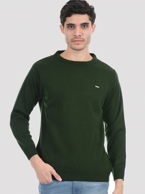 

Cloak & Decker by Monte Carlo Men Olive Green Solid Pullover