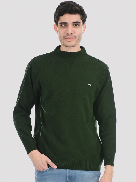 

Cloak & Decker by Monte Carlo Men Olive Green Solid Pullover
