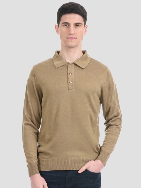 

Cloak & Decker by Monte Carlo Men Beige Polo Collar T-shirt
