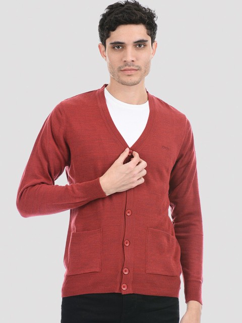 

Cloak & Decker by Monte Carlo Men Tan Solid V-Neck Cardigan