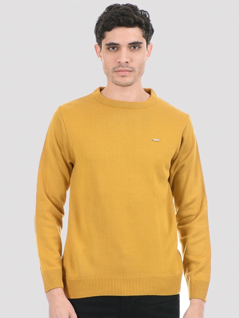 

Cloak & Decker by Monte Carlo Men Mustard Solid Acrylic Pullover