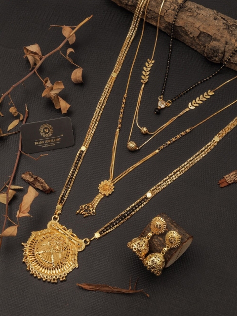 

Brado Jewellery Set of 2 Gold-Toned Gold Plated Brass Mangalsutra
