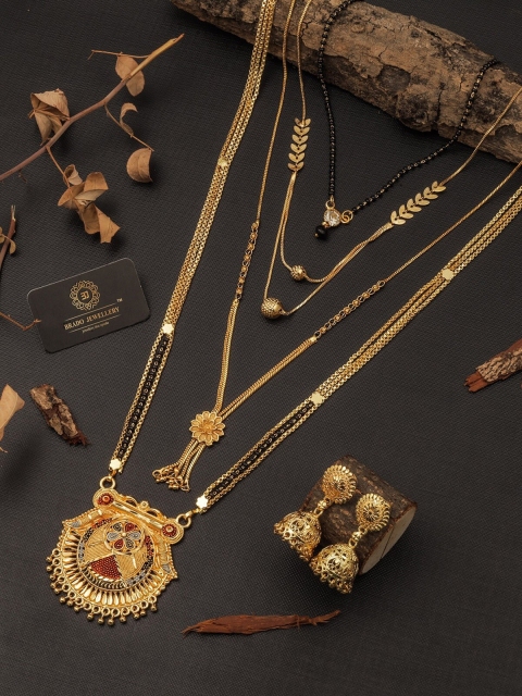 

Brado Jewellery Set of 2 Gold-Toned Gold Plated Brass Mangalsutra