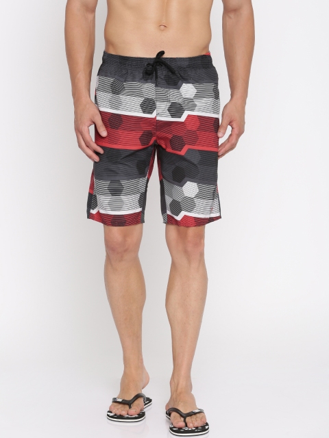 

Speedo Charcoal Grey & White Striped Swim Shorts 8088169677
