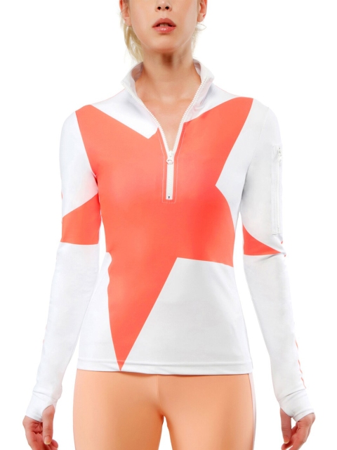 

Wearjukebox Orange & White Colourblocked Top