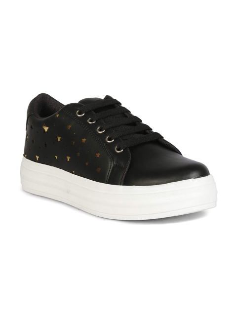 

Prasking Women Black Printed Sneakers