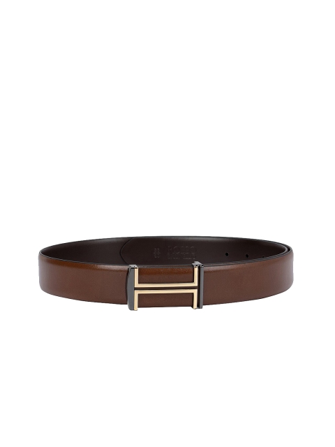 

ROSSO BRUNELLO Men Brown Solid Leather Belt