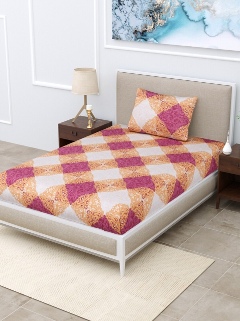 

BOMBAY DYEING Unisex Multi Bedsheets, Orange