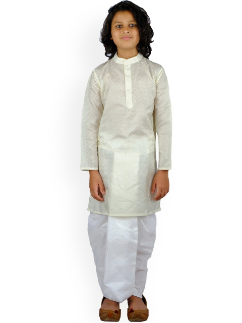 

Sethukrishna Boys Cream-Coloured Kurta with Dhoti Pants