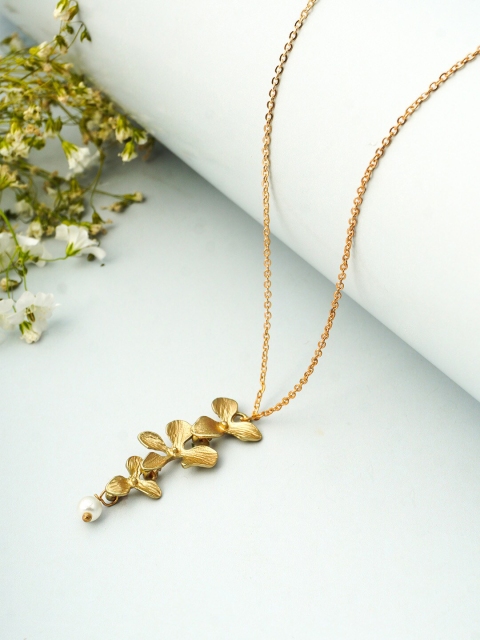 

Ferosh Gold-Toned Stone Studded Pendant