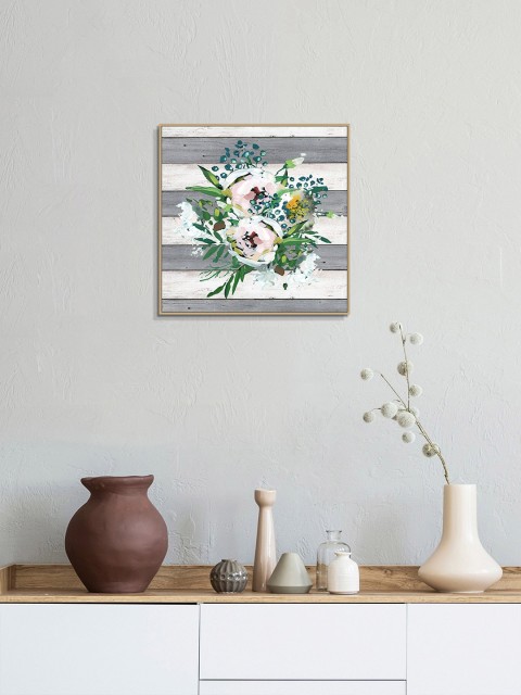 

HomeTown Green & White Floral Printed Wall Art