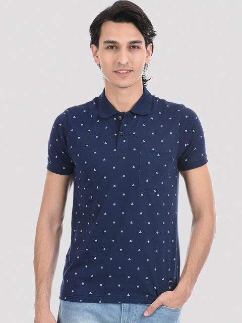 

Cloak & Decker by Monte Carlo Men Printed Polo Collar T-shirt, Navy blue