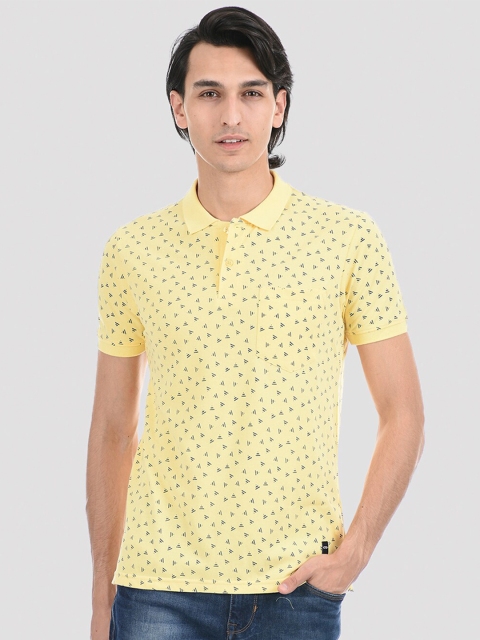 

Cloak & Decker by Monte Carlo Men Printed Polo Collar T-shirt, Yellow