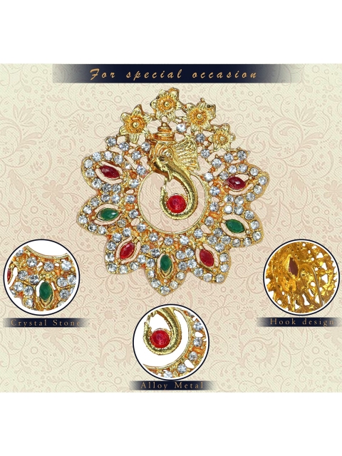 

Krelin Women Pack of 9 Gold-Toned & Green Embellished Hair Accessory