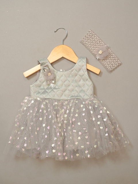

Mumkins Grey Embellished Fit & Flare Dress