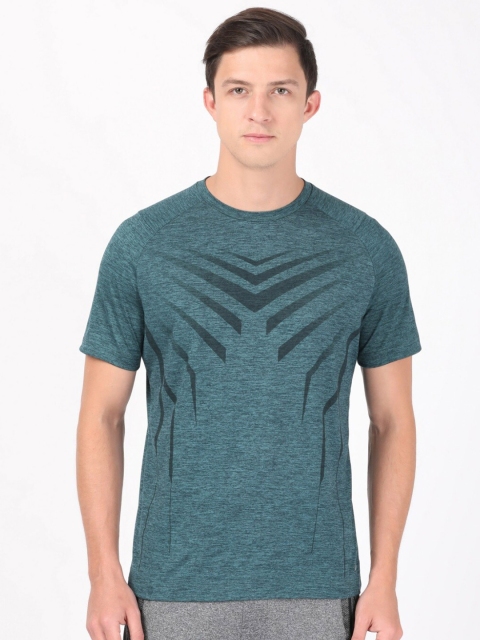 

Jockey Men Green Printed Raw Edge T-shirt