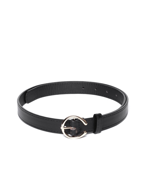 

Pipa Bella Women Black Faux Leather Belt with Gold Buckle Belt