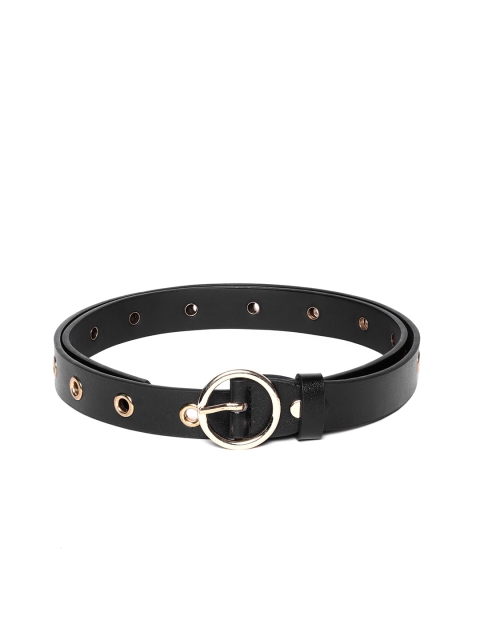 

Pipa Bella Women Black Faux Leather with Gold Buckle Belt