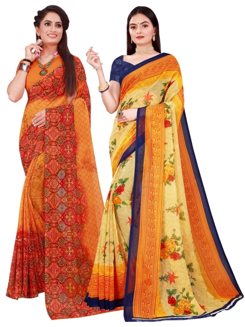 

Florence Beige & Blue Pure Georgette Saree