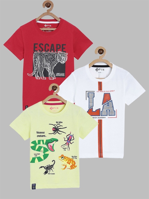 

3PIN Boys Multicoloured Pack Of 3 Printed T-shirt, Multi