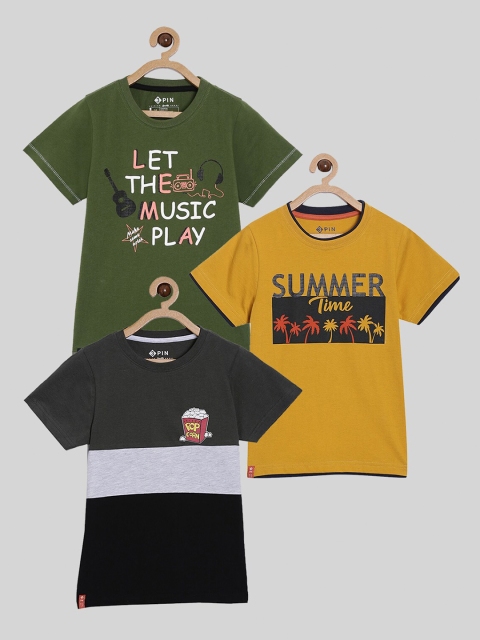

3PIN Boys Multicoloured Pack Of 3 Printed T-shirt, Multi