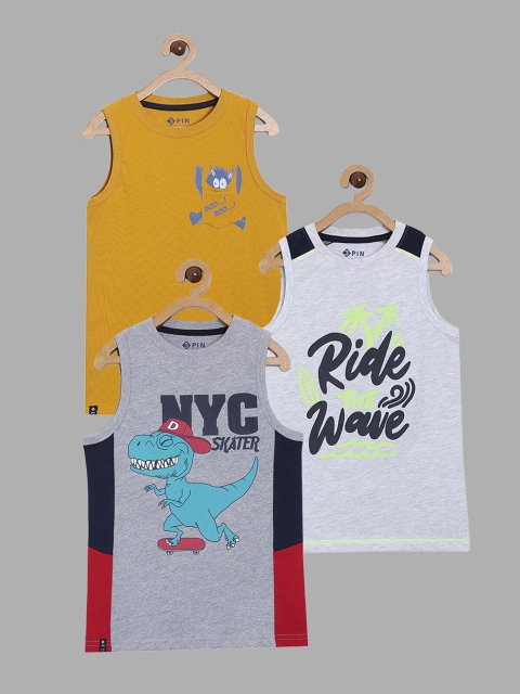 

3PIN Boys Multicoloured Pack Of 3 Printed T-shirt, Multi