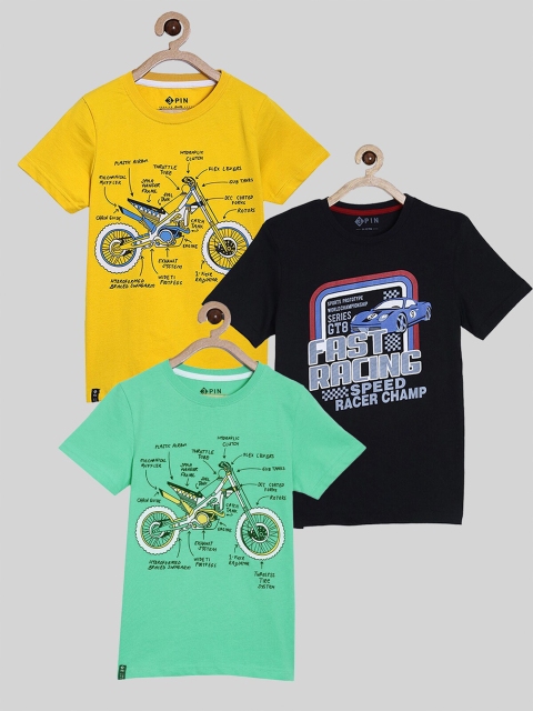 

3PIN Boys Multicoloured Biker 3 Printed Applique T-shirt, Multi