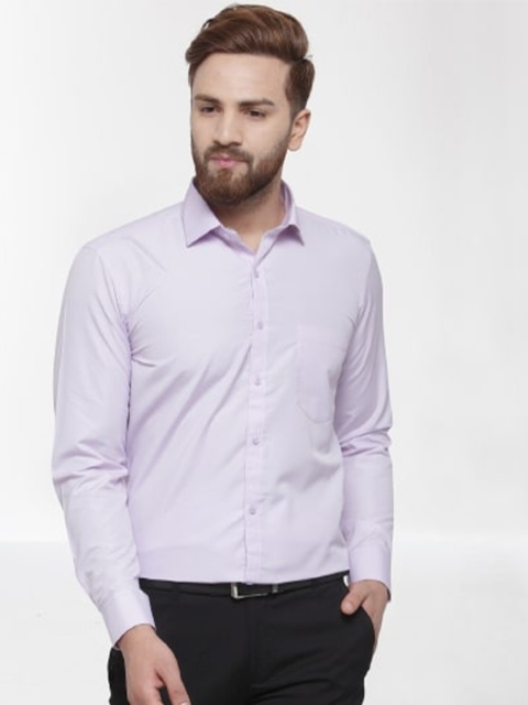 

RG DESIGNERS Men Purple Slim Fit Micro Checks Checked Formal Shirt