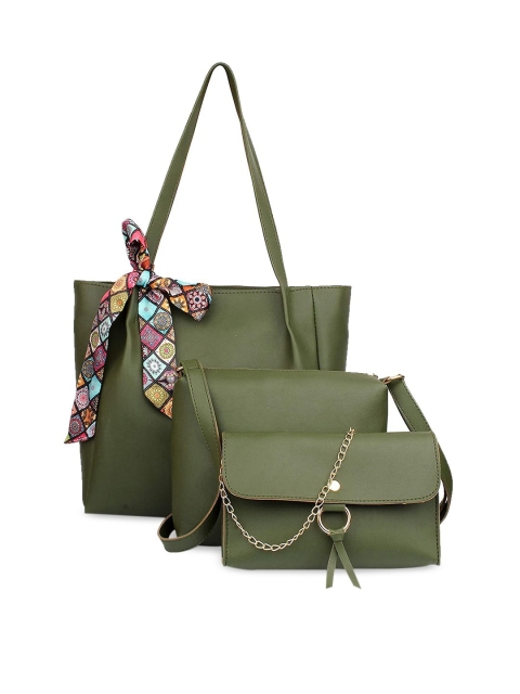 

The Mini NEEDLE Green Textured PU Shopper Handheld Bag with Tasselled