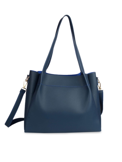 

The Mini NEEDLE Blue PU Structured Shoulder Bag with Tasselled